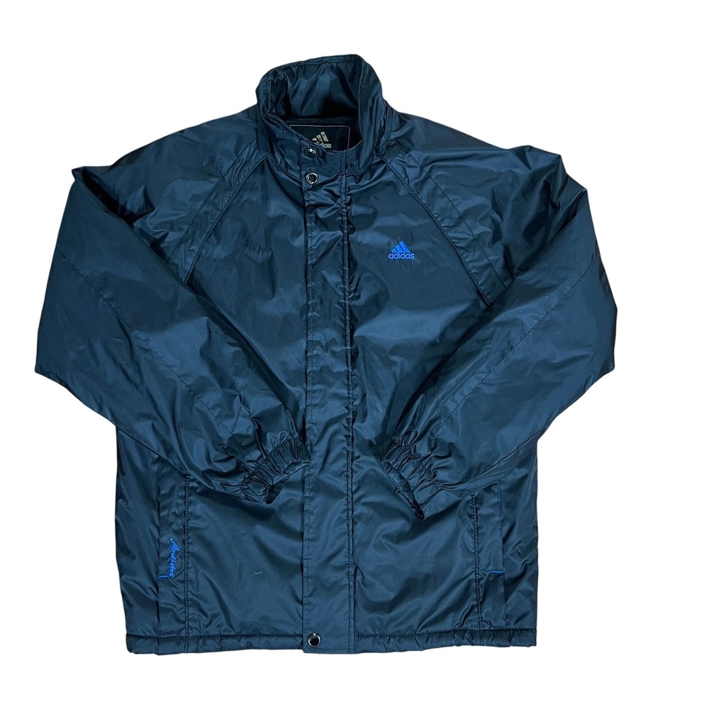 Youth Adidas Jacket Coat XXL Black/Blue Heavy Fleece Lined-RARE‎